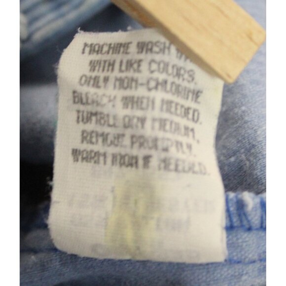 VTG Oshkosh Blue Corduroy Overalls Bubble Romper Girls 18 months Flowers Winter - Picture 11 of 11